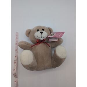 Fiesta Toys Valentines Day Sitting Bear w/ Bow Plush Stuffed Animal Toy